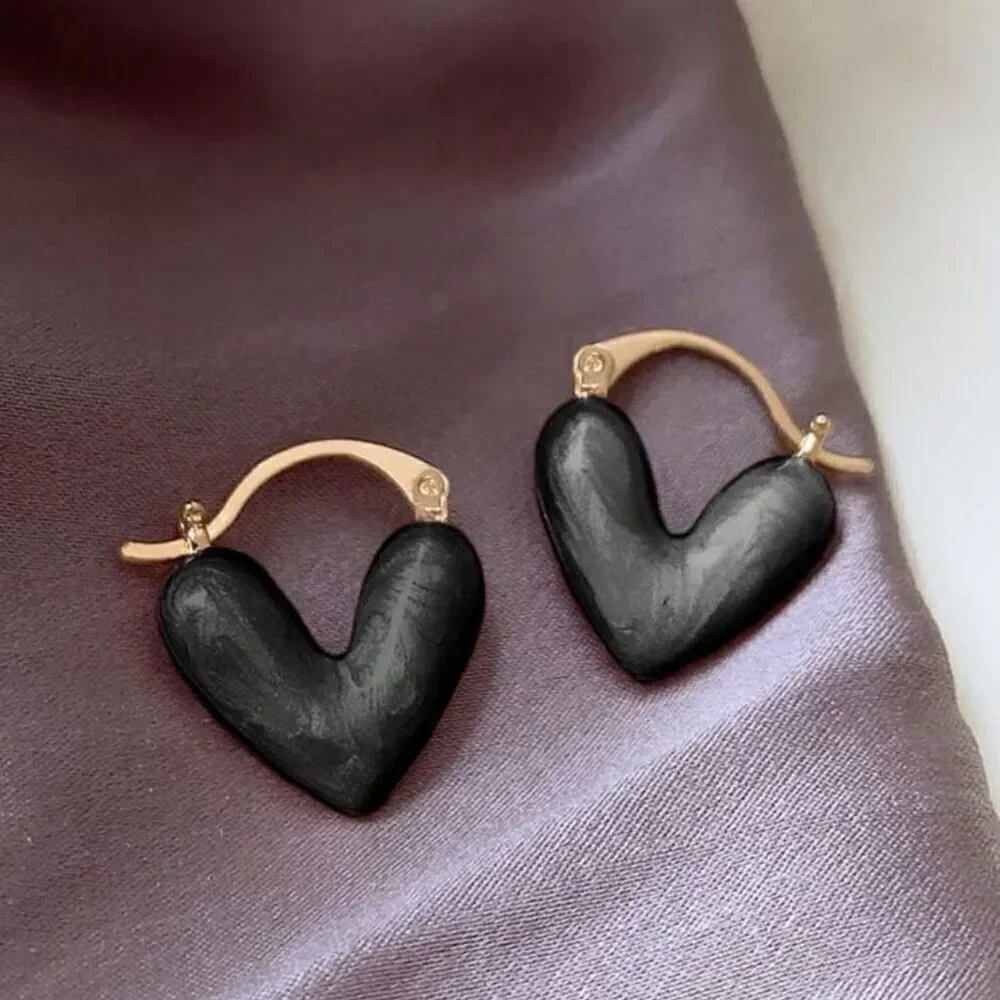 Black Heart Earrings